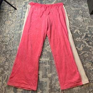 Vintage Wide Leg Velour Pants Bubblegum Pink Cream L